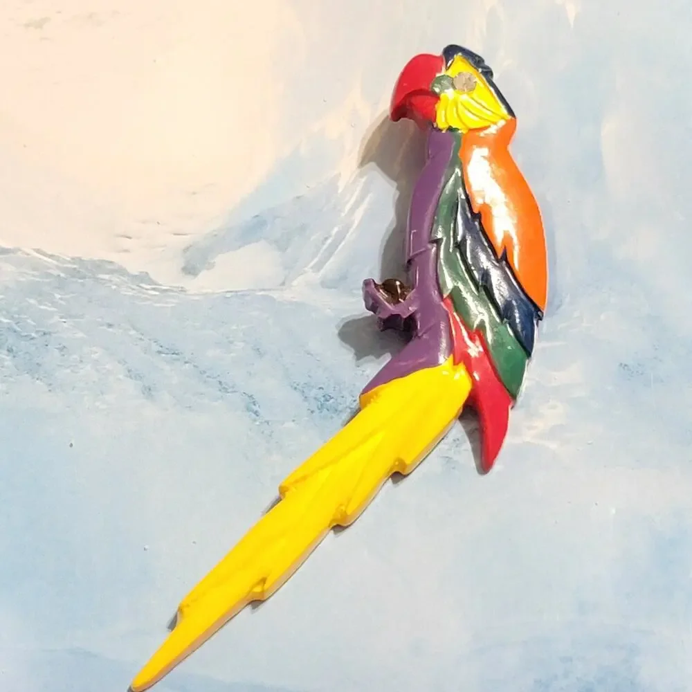 Large Parrot Bird Brooch Pin 5